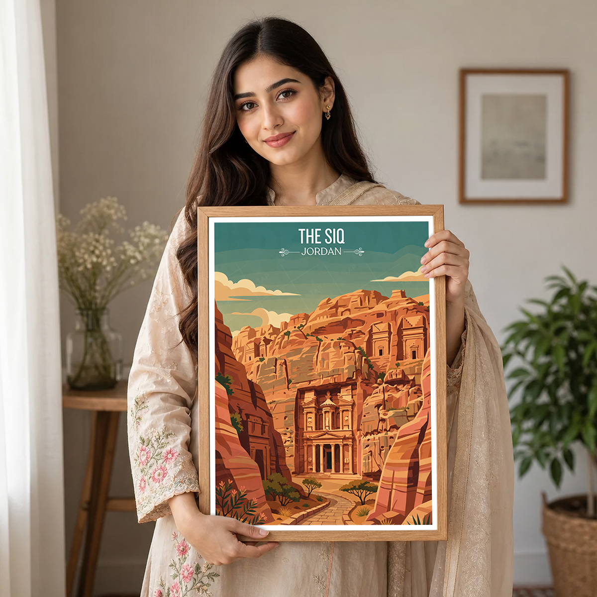 The Siq - Jordan - Travel Art Wall Deco Poster - Art Print - Travel Art Poster