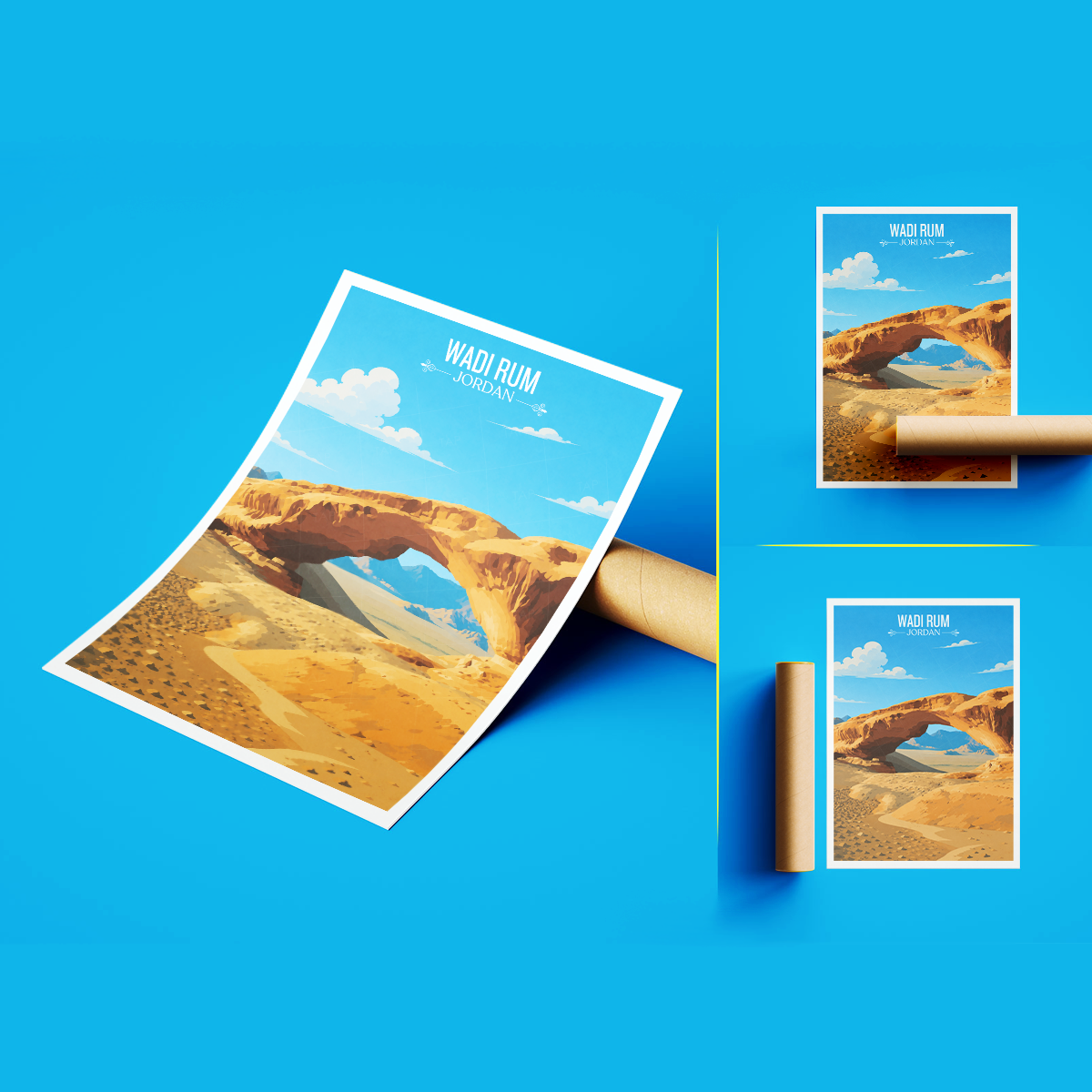 Wadi Rum - Jordan - Travel Art Wall Deco Poster - Art Print - Travel Art Poster