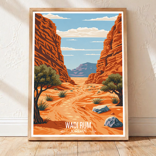 Valley of Moon - Jordan - Travel Art Wall Deco Poster - Art Print - Travel Art Poster