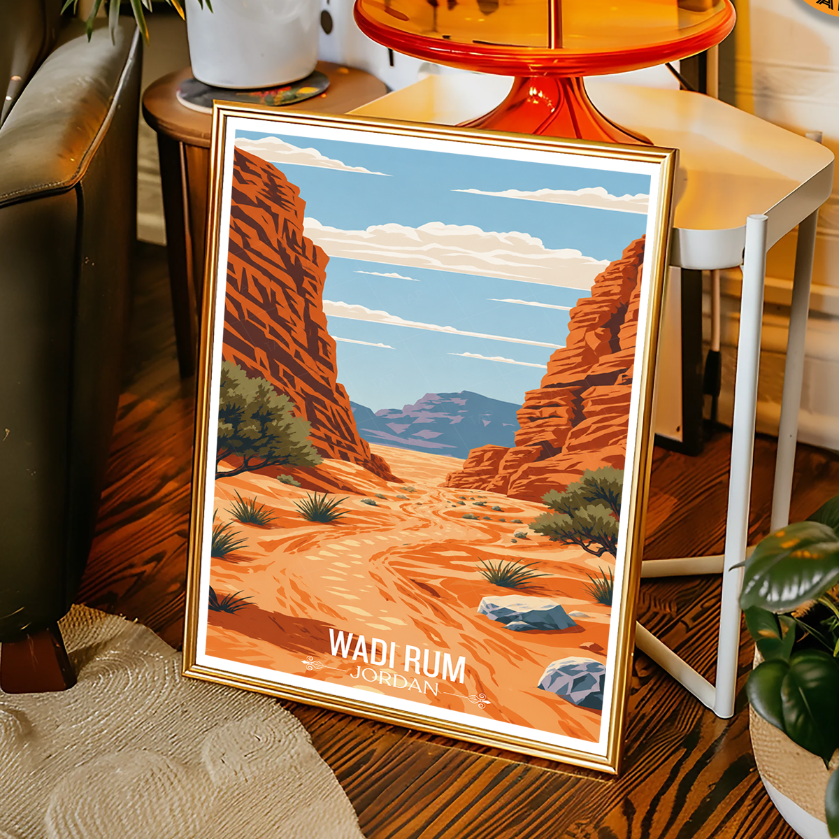 Valley of Moon - Jordan - Travel Art Wall Deco Poster - Art Print - Travel Art Poster