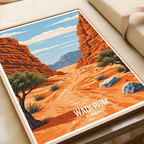 Valley of Moon - Jordan - Travel Art Wall Deco Poster - Art Print - Travel Art Poster