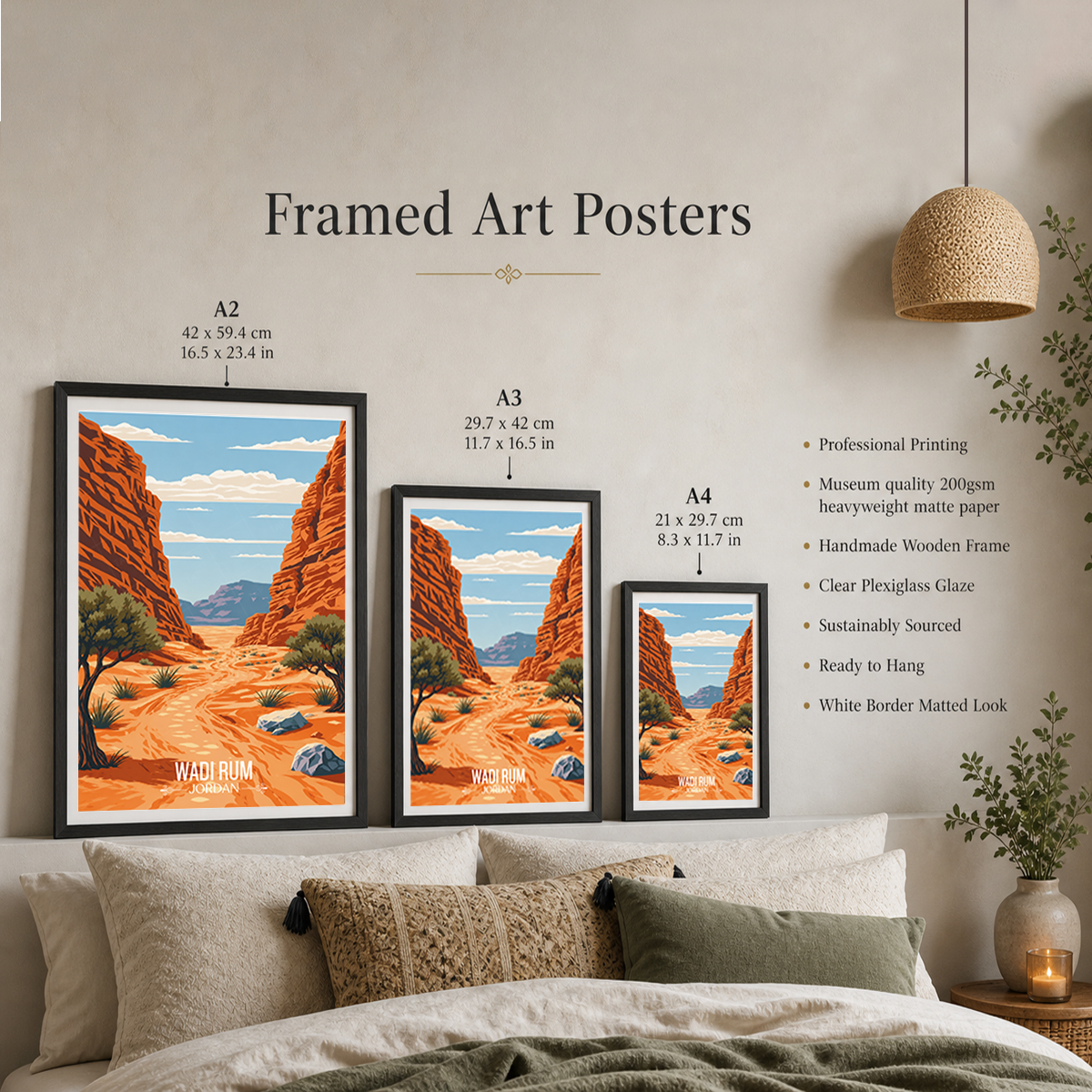 Valley of Moon - Jordan - Travel Art Wall Deco Poster - Art Print - Travel Art Poster