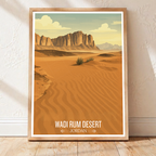 Wadi Rum Desert - Jordan - Travel Art Wall Deco Poster - Art Print - Travel Art Poster