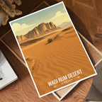 Wadi Rum Desert - Jordan - Travel Art Wall Deco Poster - Art Print - Travel Art Poster