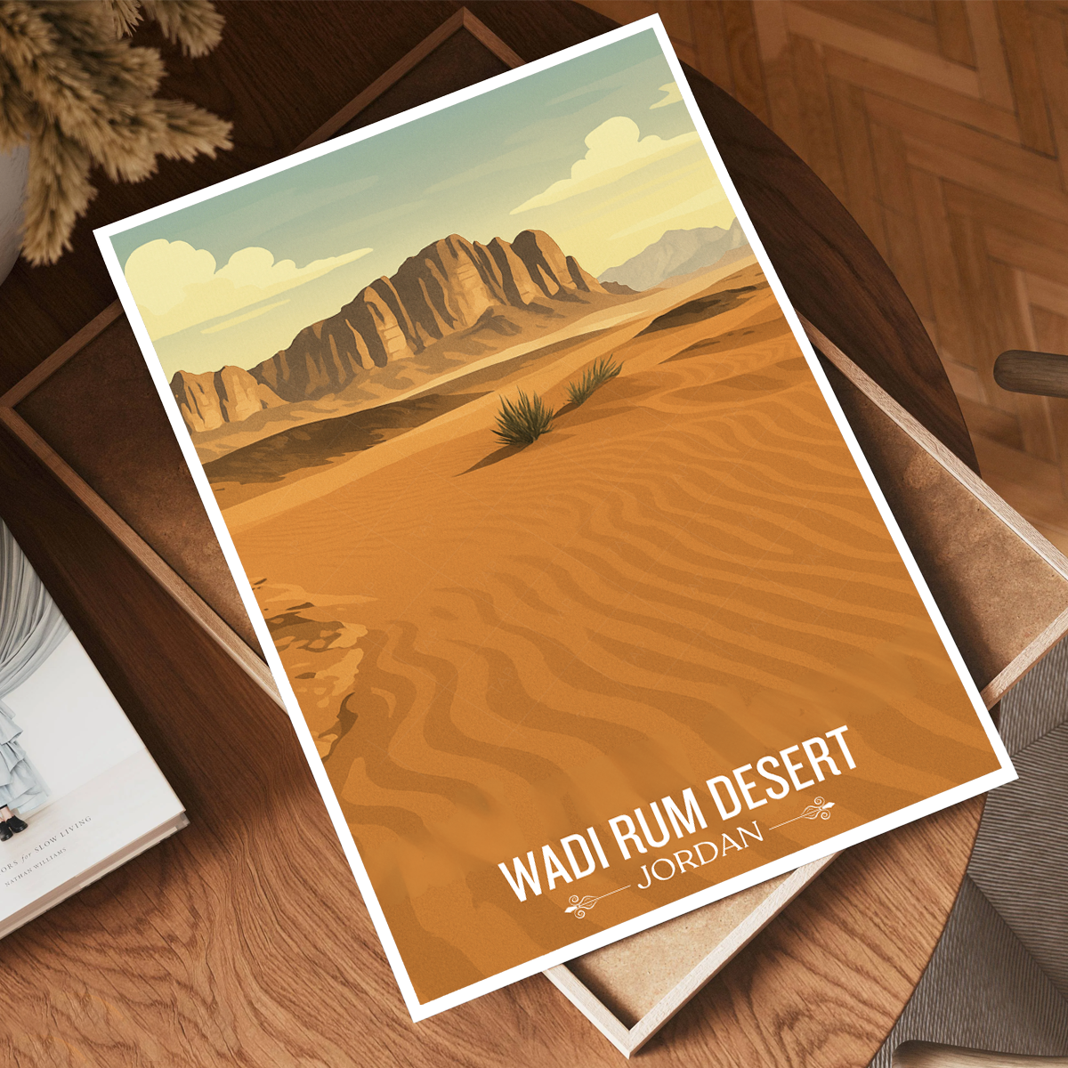 Wadi Rum Desert - Jordan - Travel Art Wall Deco Poster - Art Print - Travel Art Poster