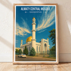 Almaty Central Mosque - Kazakhstan - Travel Art Wall Deco Poster Print - Art Print - Travel Art Poster