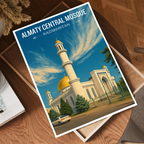 Almaty Central Mosque - Kazakhstan - Travel Art Wall Deco Poster Print - Art Print - Travel Art Poster