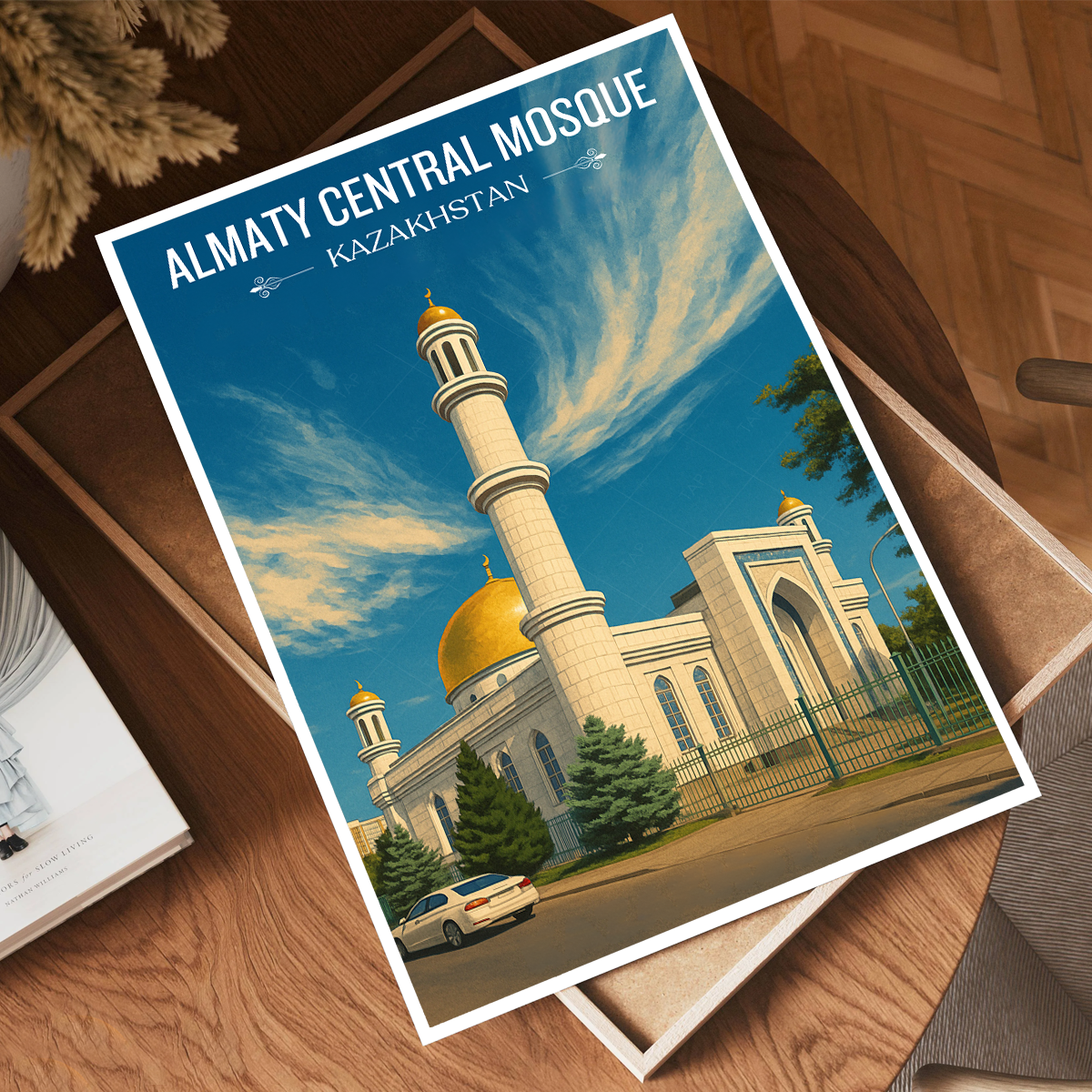 Almaty Central Mosque - Kazakhstan - Travel Art Wall Deco Poster Print - Art Print - Travel Art Poster