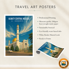 Almaty Central Mosque - Kazakhstan - Travel Art Wall Deco Poster Print - Art Print - Travel Art Poster