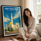 Almaty Central Mosque - Kazakhstan - Travel Art Wall Deco Poster Print - Art Print - Travel Art Poster