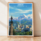Almaty - Kazakhstan - Travel Art Wall Deco Poster Print - Art Print - Travel Art Poster