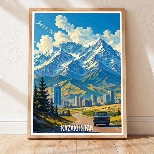 Kazakhstan - Travel Art Wall Deco Poster Print - Art Print - Travel Art Poster