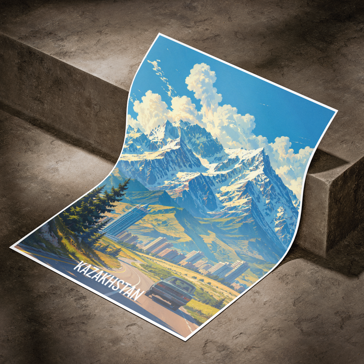Kazakhstan - Travel Art Wall Deco Poster Print - Art Print - Travel Art Poster