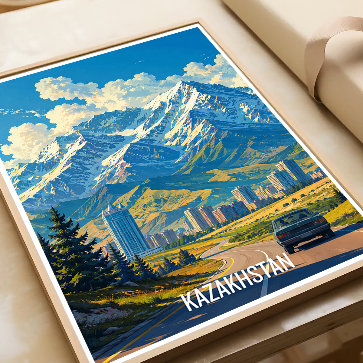 Kazakhstan - Travel Art Wall Deco Poster Print - Art Print - Travel Art Poster