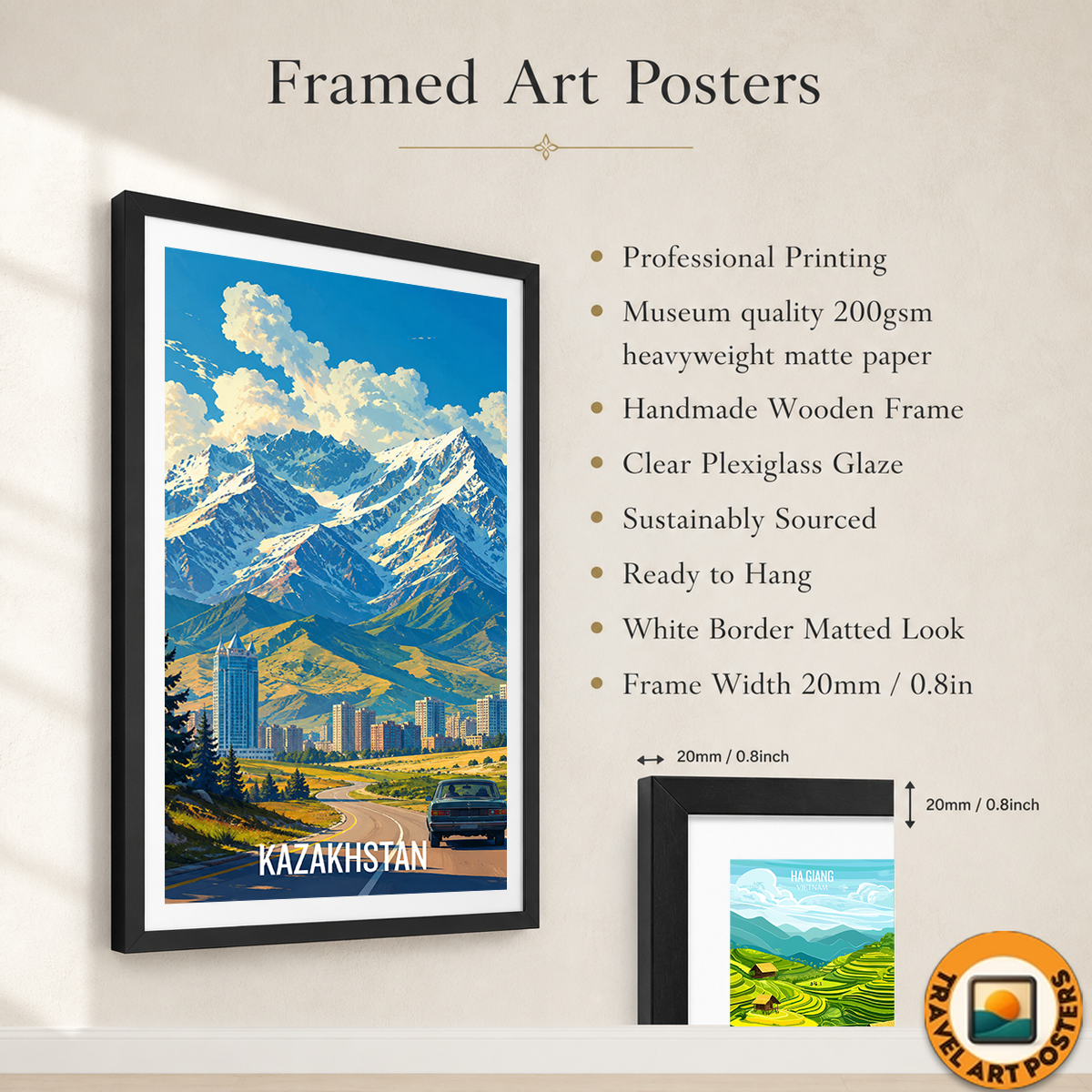 Kazakhstan - Travel Art Wall Deco Poster Print - Art Print - Travel Art Poster