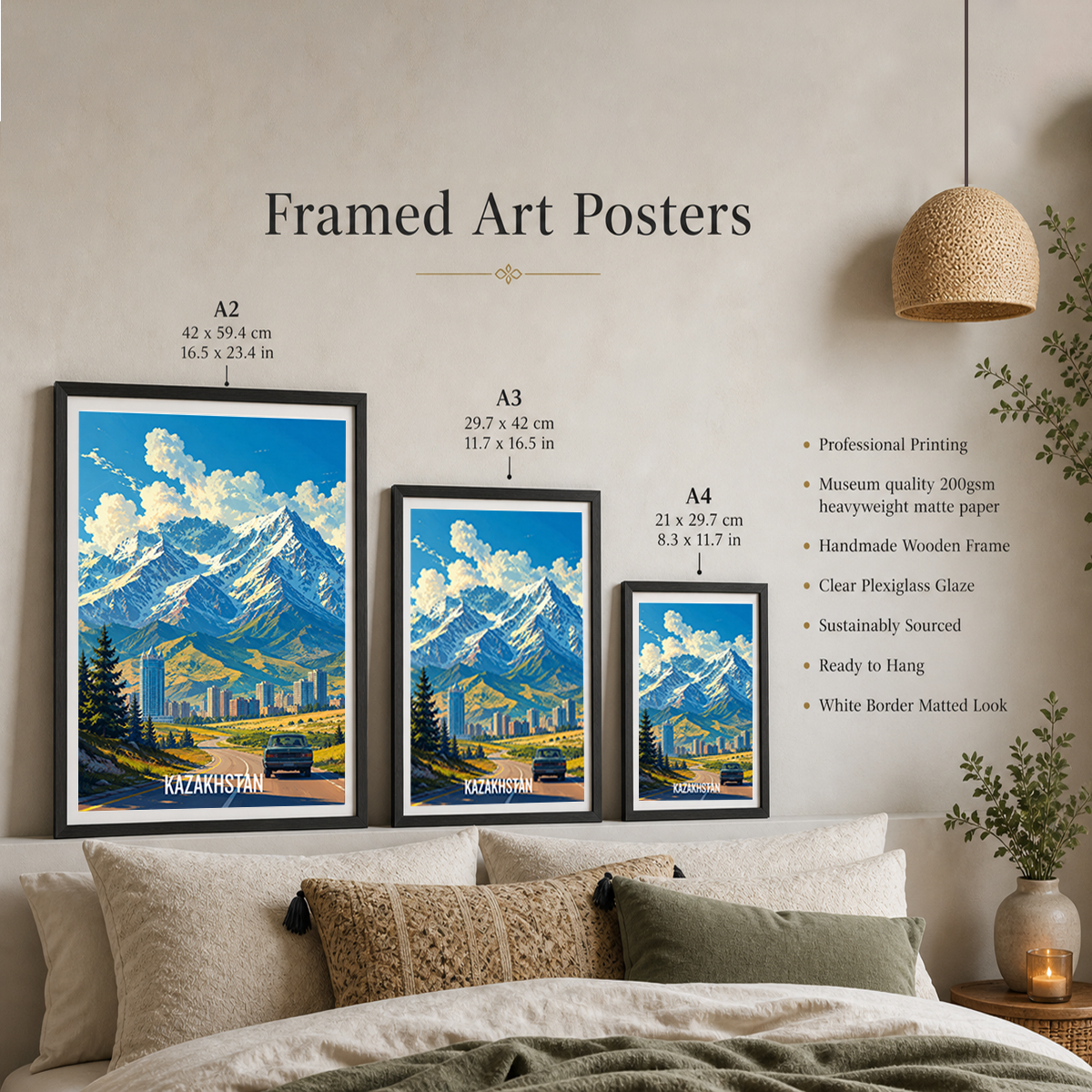 Kazakhstan - Travel Art Wall Deco Poster Print - Art Print - Travel Art Poster