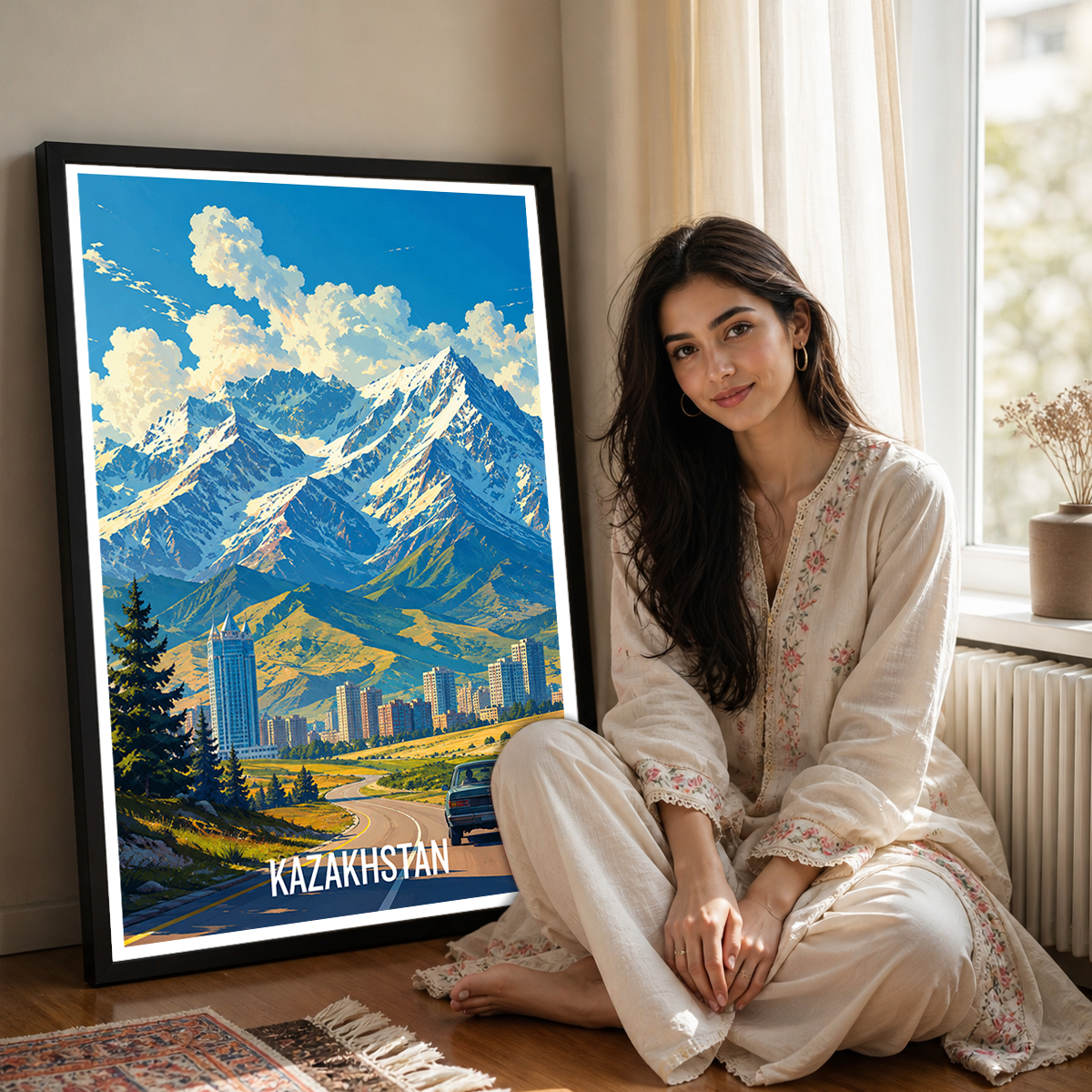 Kazakhstan - Travel Art Wall Deco Poster Print - Art Print - Travel Art Poster