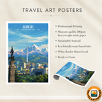 Almaty - Kazakhstan - Travel Art Wall Deco Poster Print - Art Print - Travel Art Poster