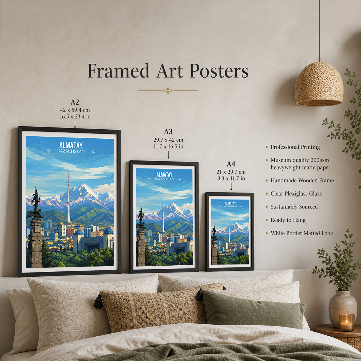Almaty - Kazakhstan - Travel Art Wall Deco Poster Print - Art Print - Travel Art Poster