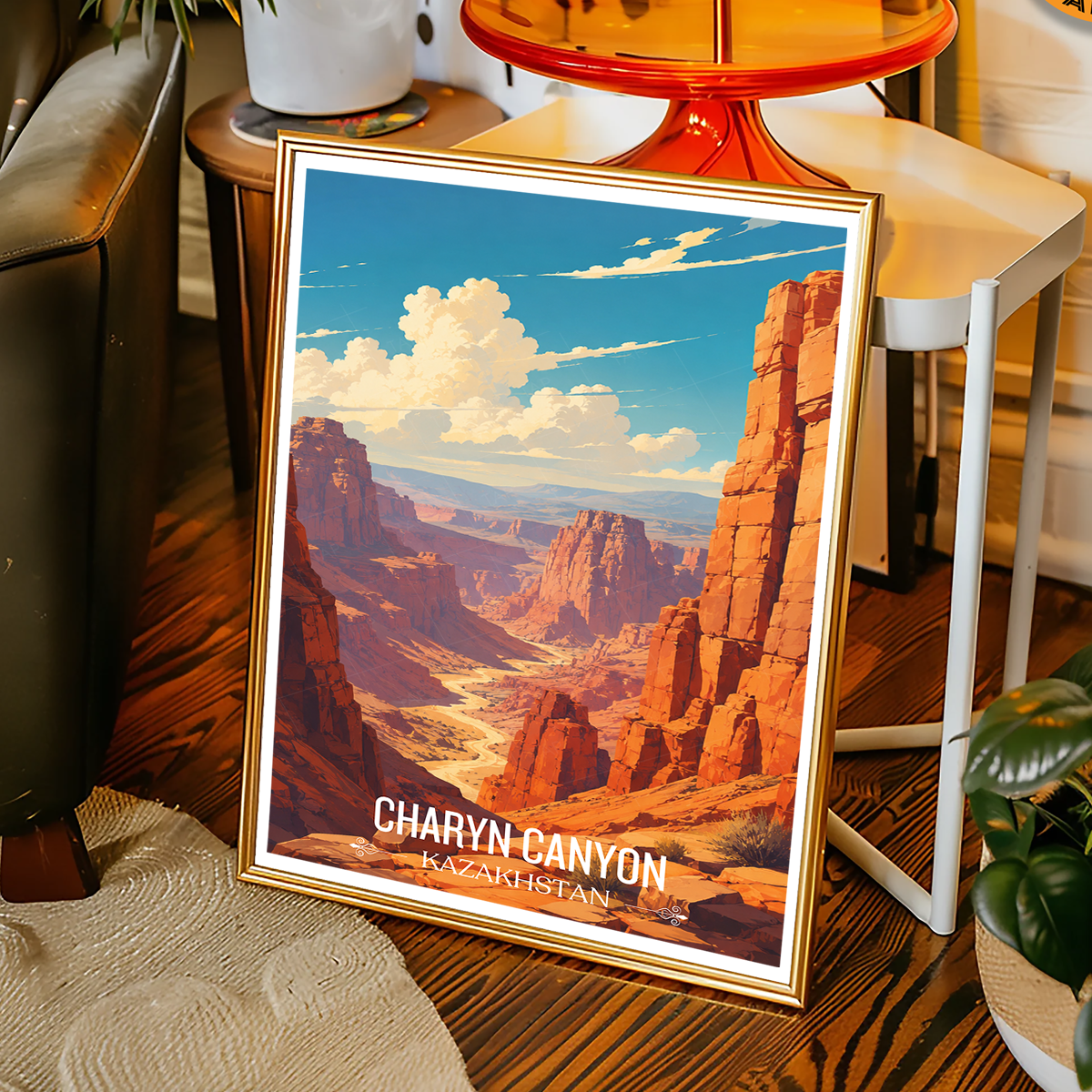 Charyn Canyon - Kazakhstan - Travel Art Wall Deco Poster Print - Art Print - Travel Art Poster