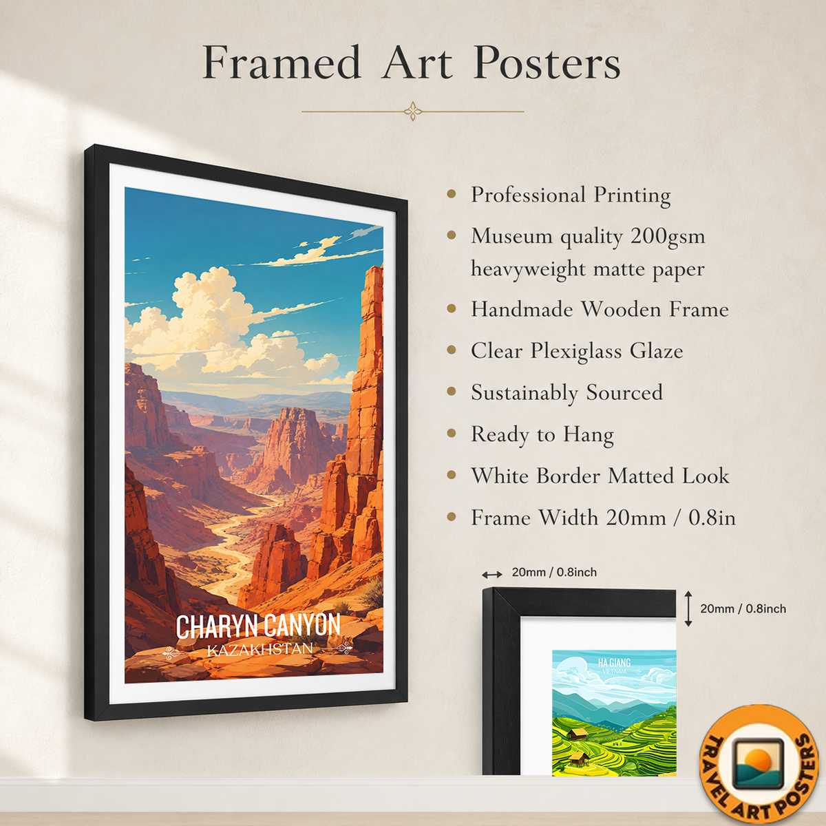 Charyn Canyon - Kazakhstan - Travel Art Wall Deco Poster Print - Art Print - Travel Art Poster