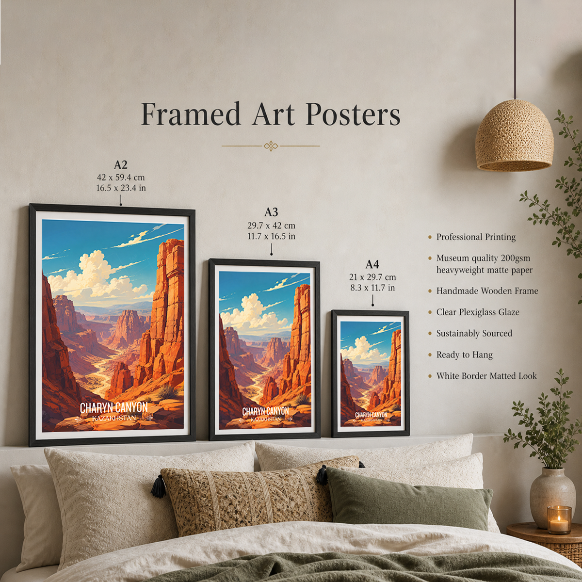 Charyn Canyon - Kazakhstan - Travel Art Wall Deco Poster Print - Art Print - Travel Art Poster