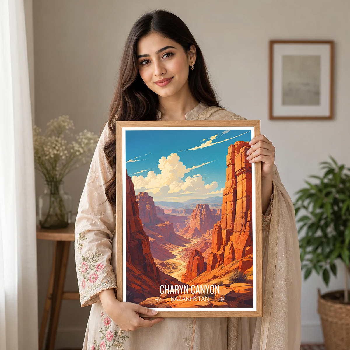 Charyn Canyon - Kazakhstan - Travel Art Wall Deco Poster Print - Art Print - Travel Art Poster