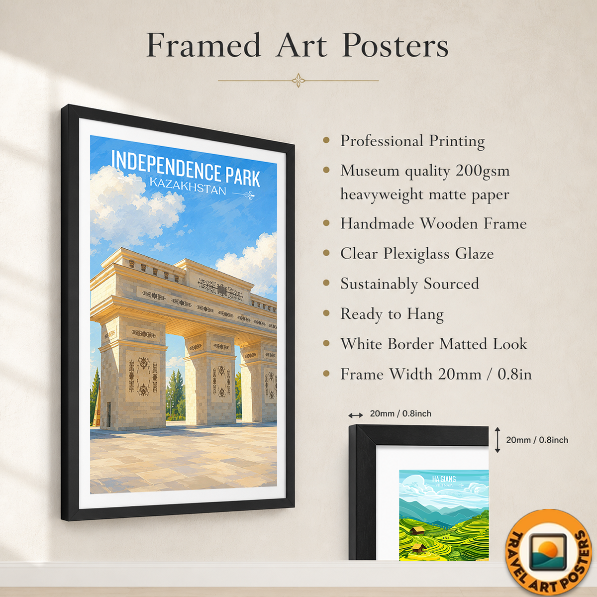 Independence Park - Kazakhstan - Travel Art Wall Deco Poster Print - Art Print - Travel Art Poster