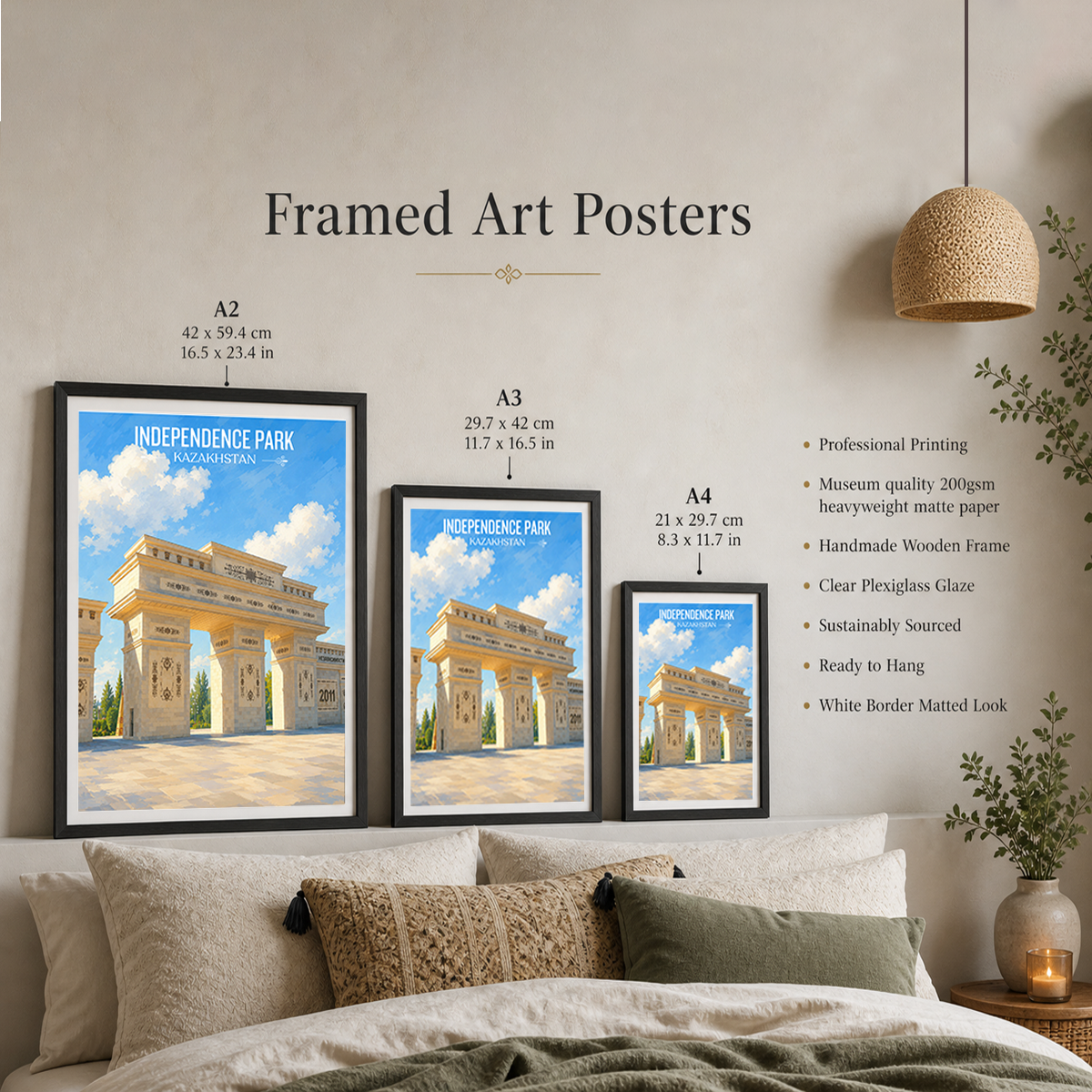 Independence Park - Kazakhstan - Travel Art Wall Deco Poster Print - Art Print - Travel Art Poster