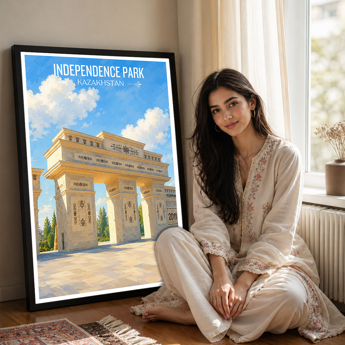 Independence Park - Kazakhstan - Travel Art Wall Deco Poster Print - Art Print - Travel Art Poster