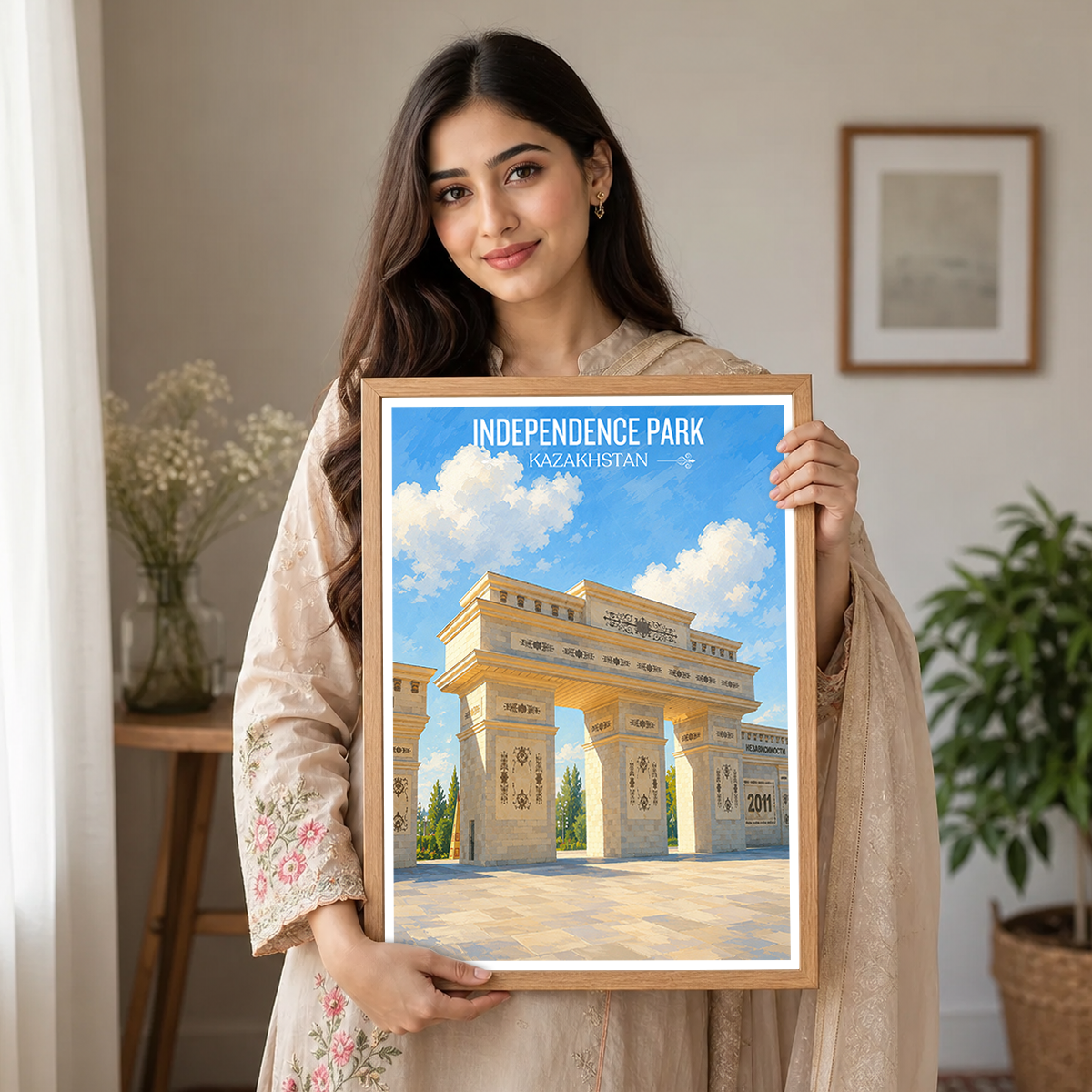 Independence Park - Kazakhstan - Travel Art Wall Deco Poster Print - Art Print - Travel Art Poster