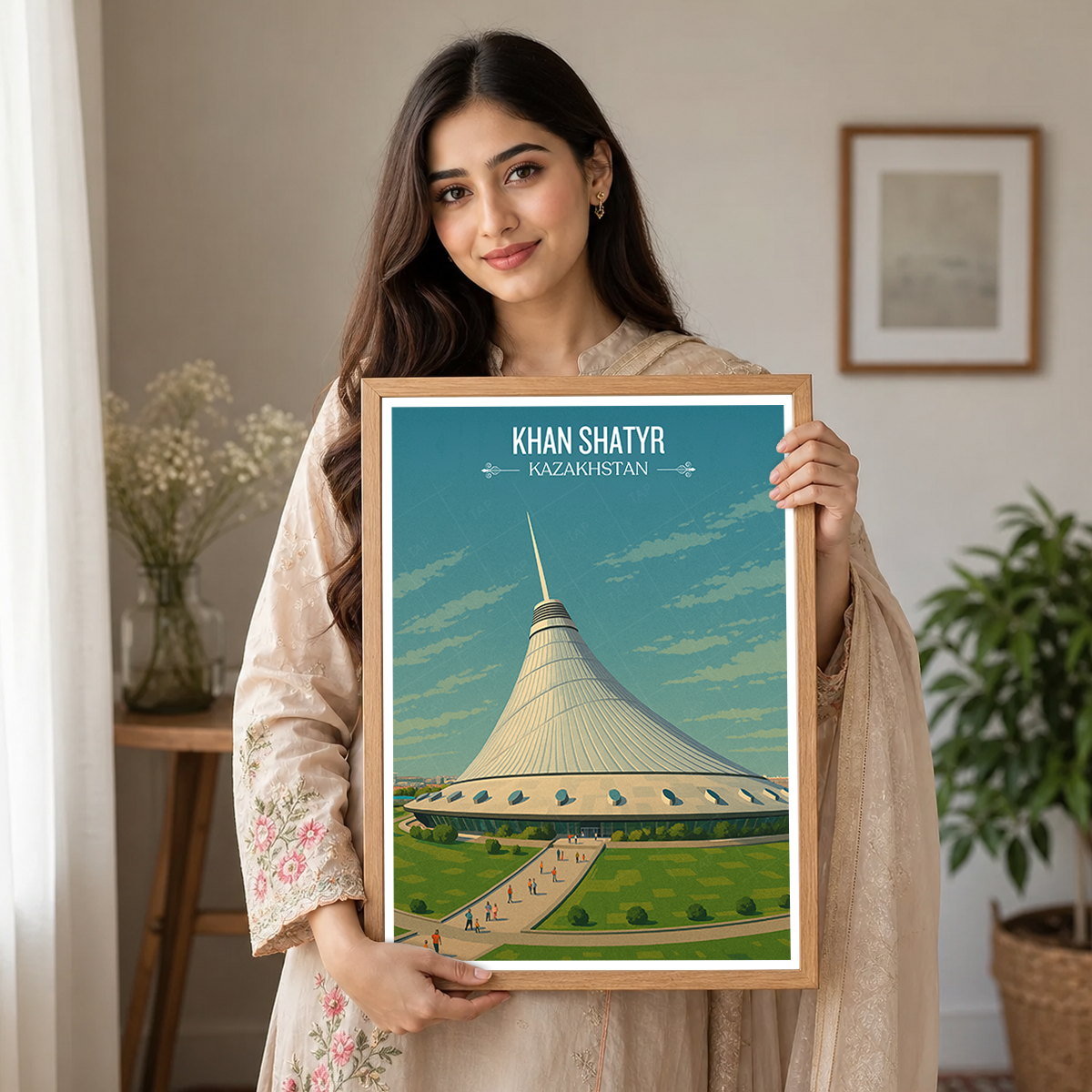 Khan Shatyr Centre - Kazakhstan - Travel Art Wall Deco Poster Print - Art Print - Travel Art Poster