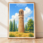 Khyzyr Minar - Kazakhstan - Travel Art Wall Deco Poster Print - Art Print - Travel Art Poster