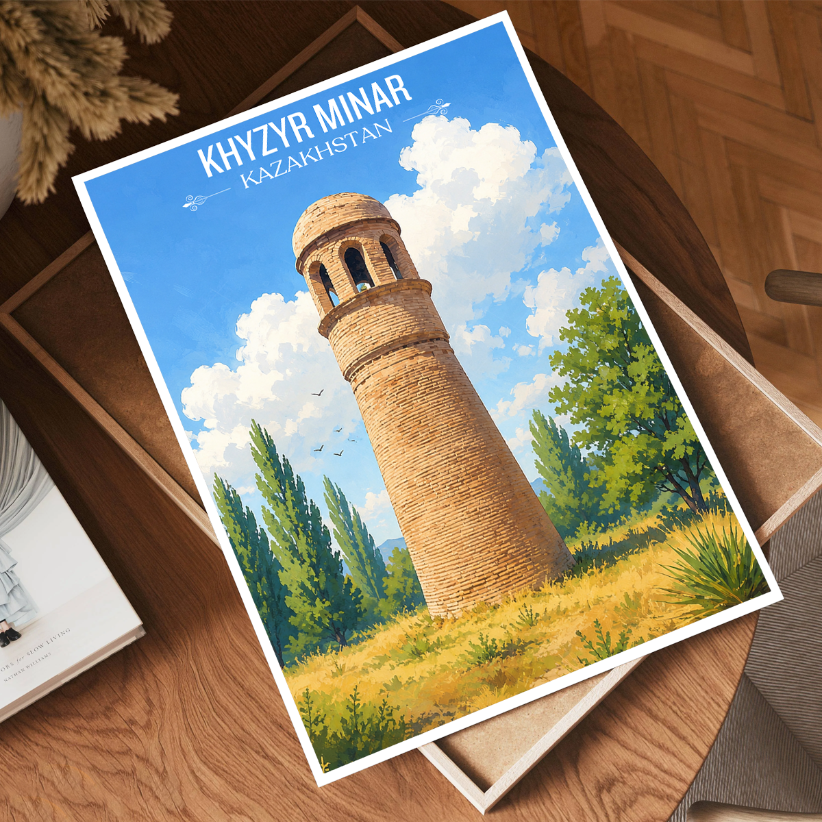 Khyzyr Minar - Kazakhstan - Travel Art Wall Deco Poster Print - Art Print - Travel Art Poster