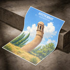 Khyzyr Minar - Kazakhstan - Travel Art Wall Deco Poster Print - Art Print - Travel Art Poster