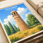 Khyzyr Minar - Kazakhstan - Travel Art Wall Deco Poster Print - Art Print - Travel Art Poster