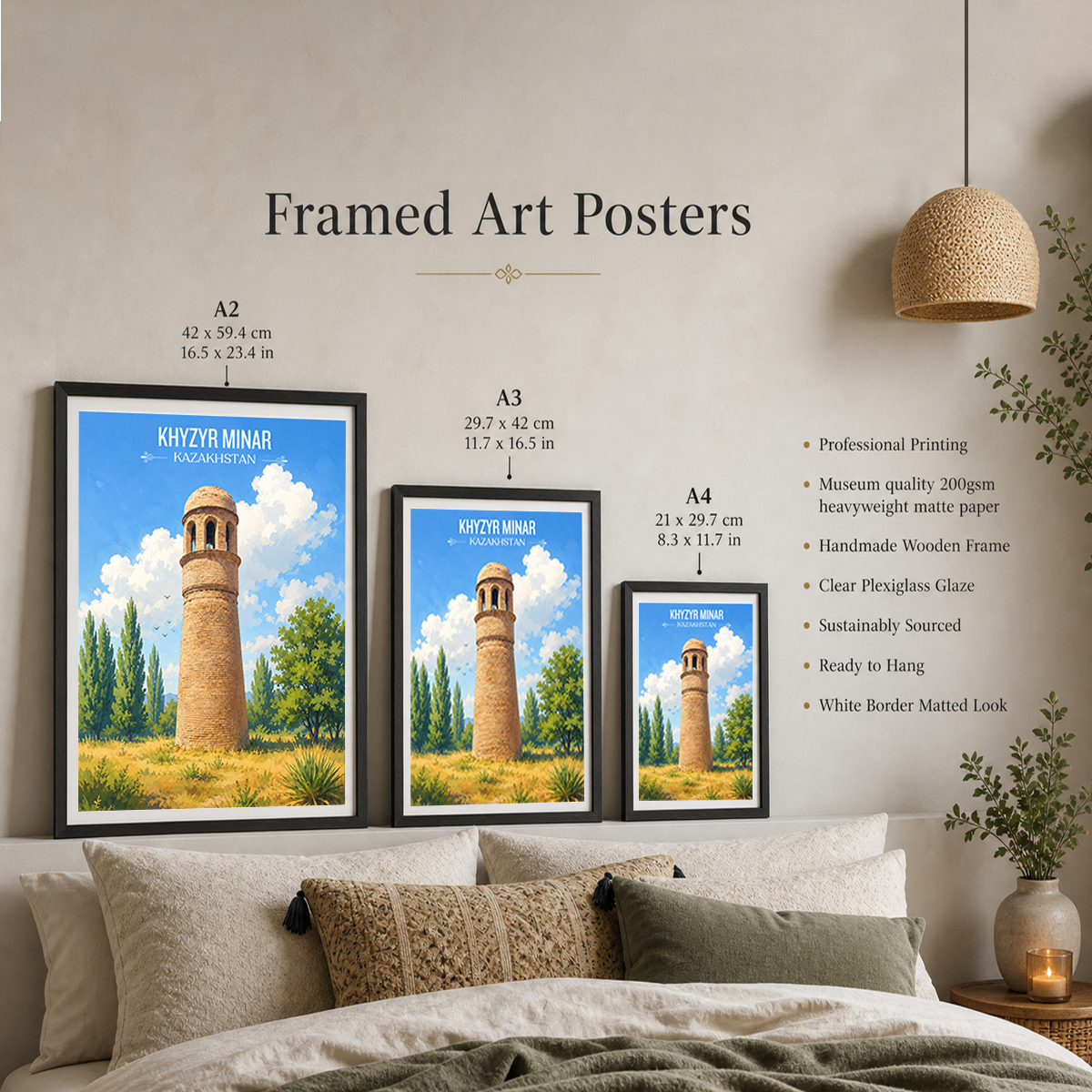 Khyzyr Minar - Kazakhstan - Travel Art Wall Deco Poster Print - Art Print - Travel Art Poster