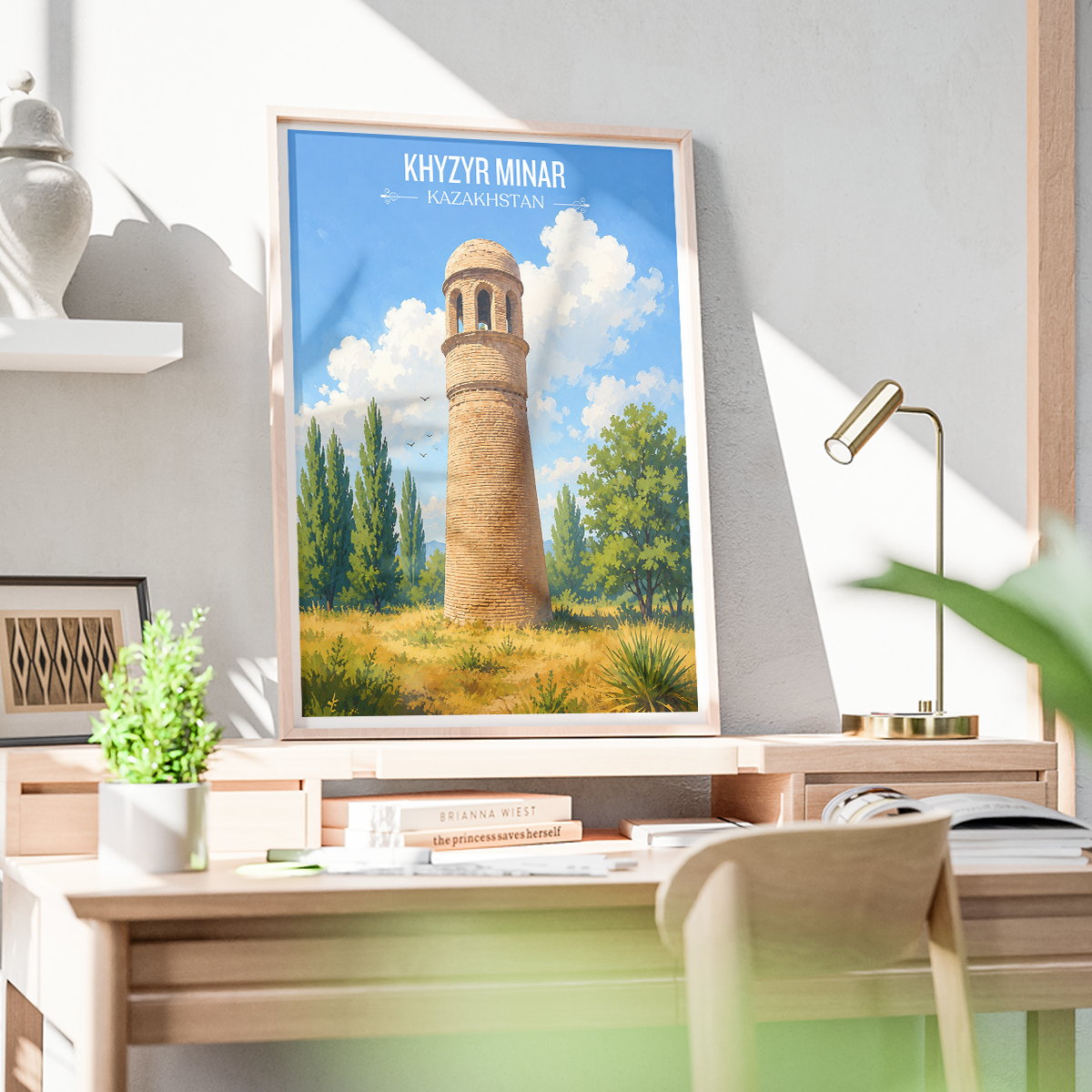 Khyzyr Minar - Kazakhstan - Travel Art Wall Deco Poster Print - Art Print - Travel Art Poster