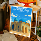 Mausoleum of Khoja Ahmed Yasawi - Kazakhstan - Travel Art Wall Deco Poster Print - Art Print - Travel Art Poster