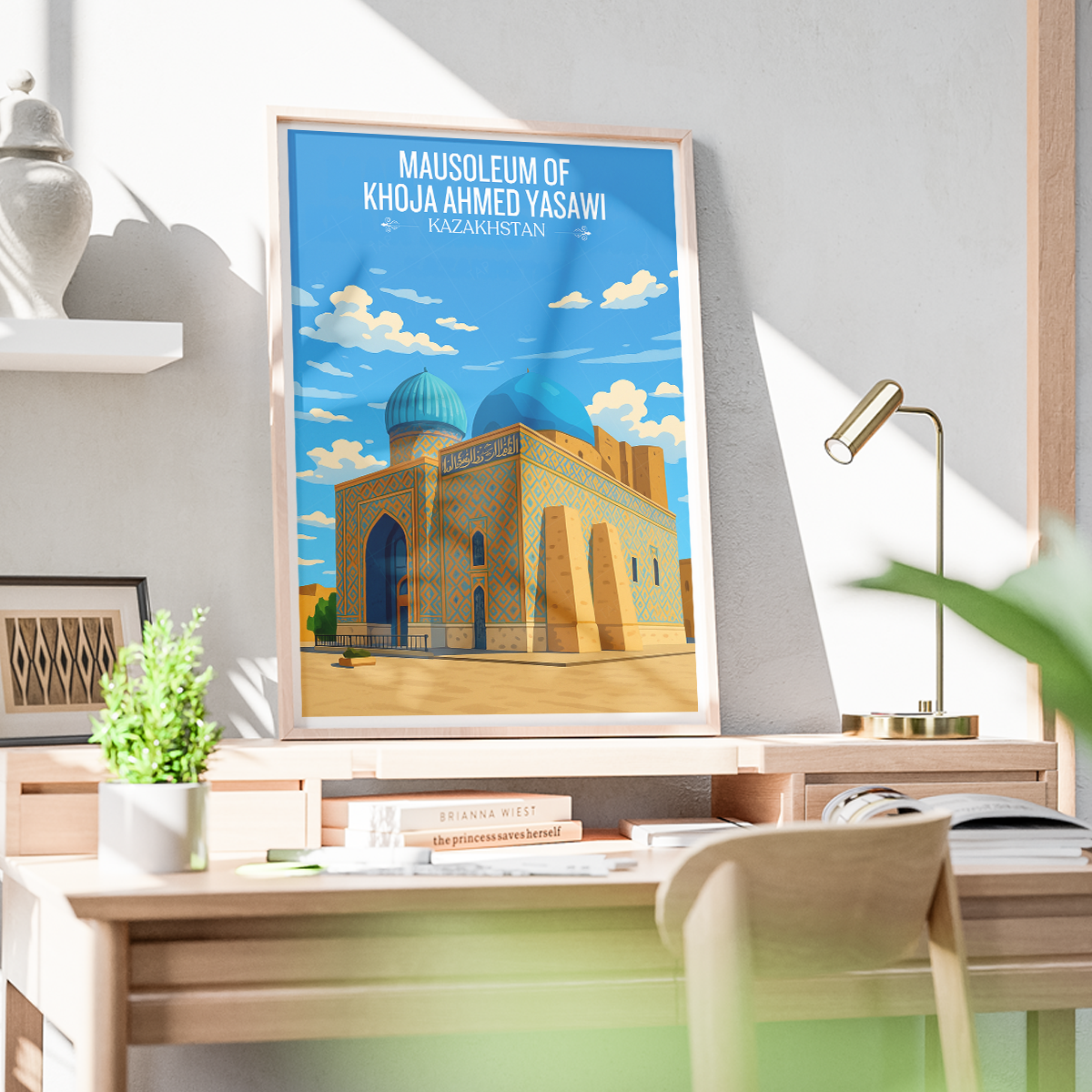 Mausoleum of Khoja Ahmed Yasawi - Kazakhstan - Travel Art Wall Deco Poster Print - Art Print - Travel Art Poster