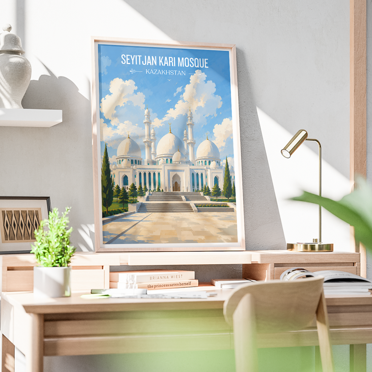 Seyitjan Kari Mosque - Kazakhstan - Travel Art Wall Deco Poster Print - Art Print - Travel Art Poster