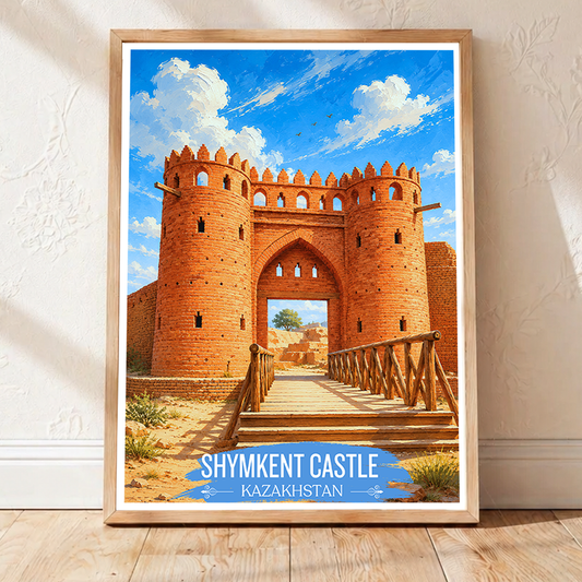 Shymkent Castle - Kazakhstan - Travel Art Wall Deco Poster Print - Art Print - Travel Art Poster