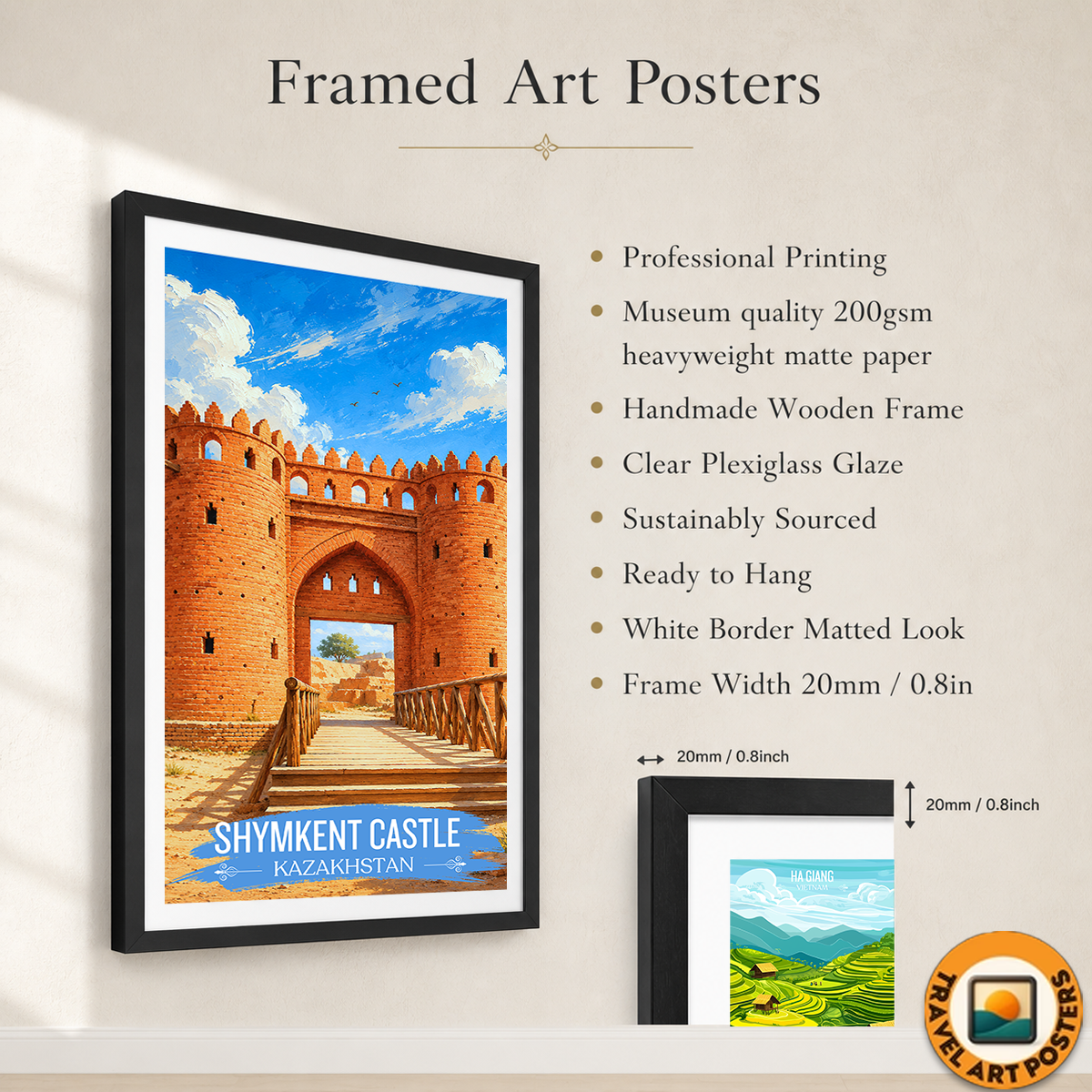 Shymkent Castle - Kazakhstan - Travel Art Wall Deco Poster Print - Art Print - Travel Art Poster