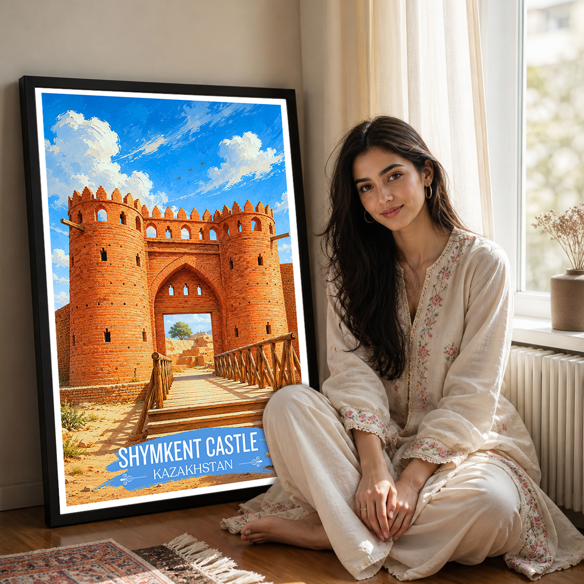 Shymkent Castle - Kazakhstan - Travel Art Wall Deco Poster Print - Art Print - Travel Art Poster