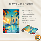 Burj Al-Kuwait - Kuwait - Travel Art Wall Deco Poster Print - Art Print - Travel Art Poster