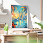 Burj Al-Kuwait - Kuwait - Travel Art Wall Deco Poster Print - Art Print - Travel Art Poster