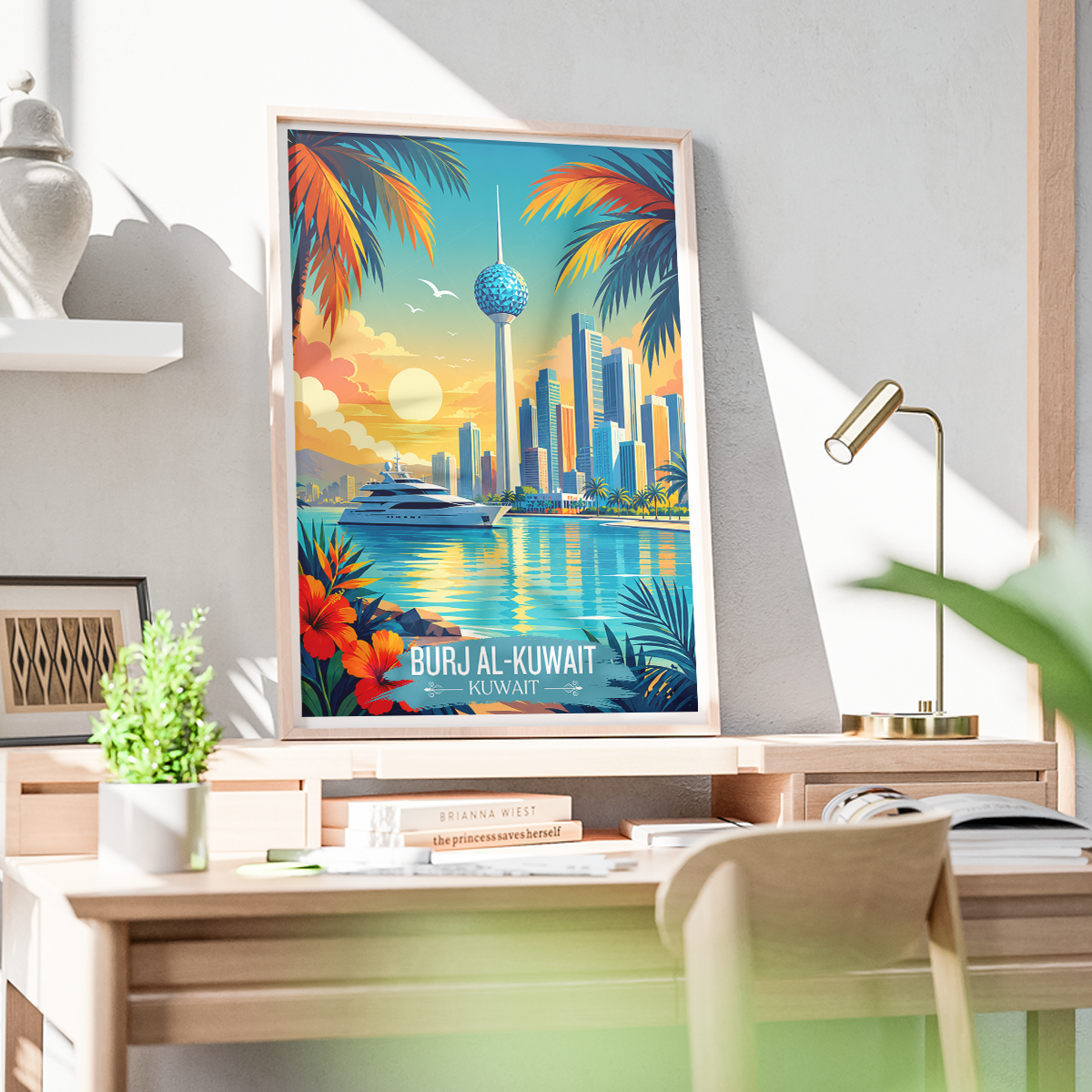 Burj Al-Kuwait - Kuwait - Travel Art Wall Deco Poster Print - Art Print - Travel Art Poster