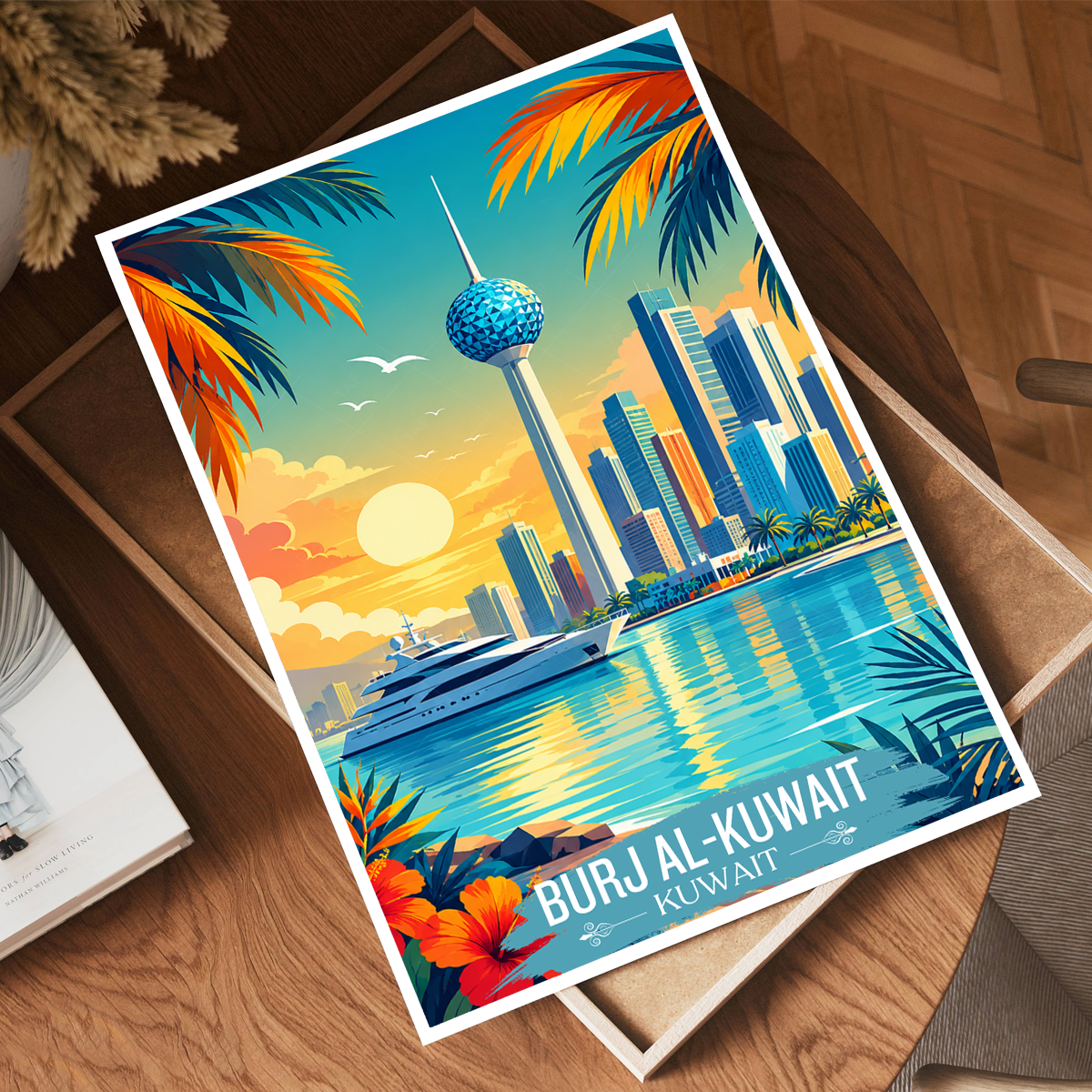 Burj Al-Kuwait - Kuwait - Travel Art Wall Deco Poster Print - Art Print - Travel Art Poster