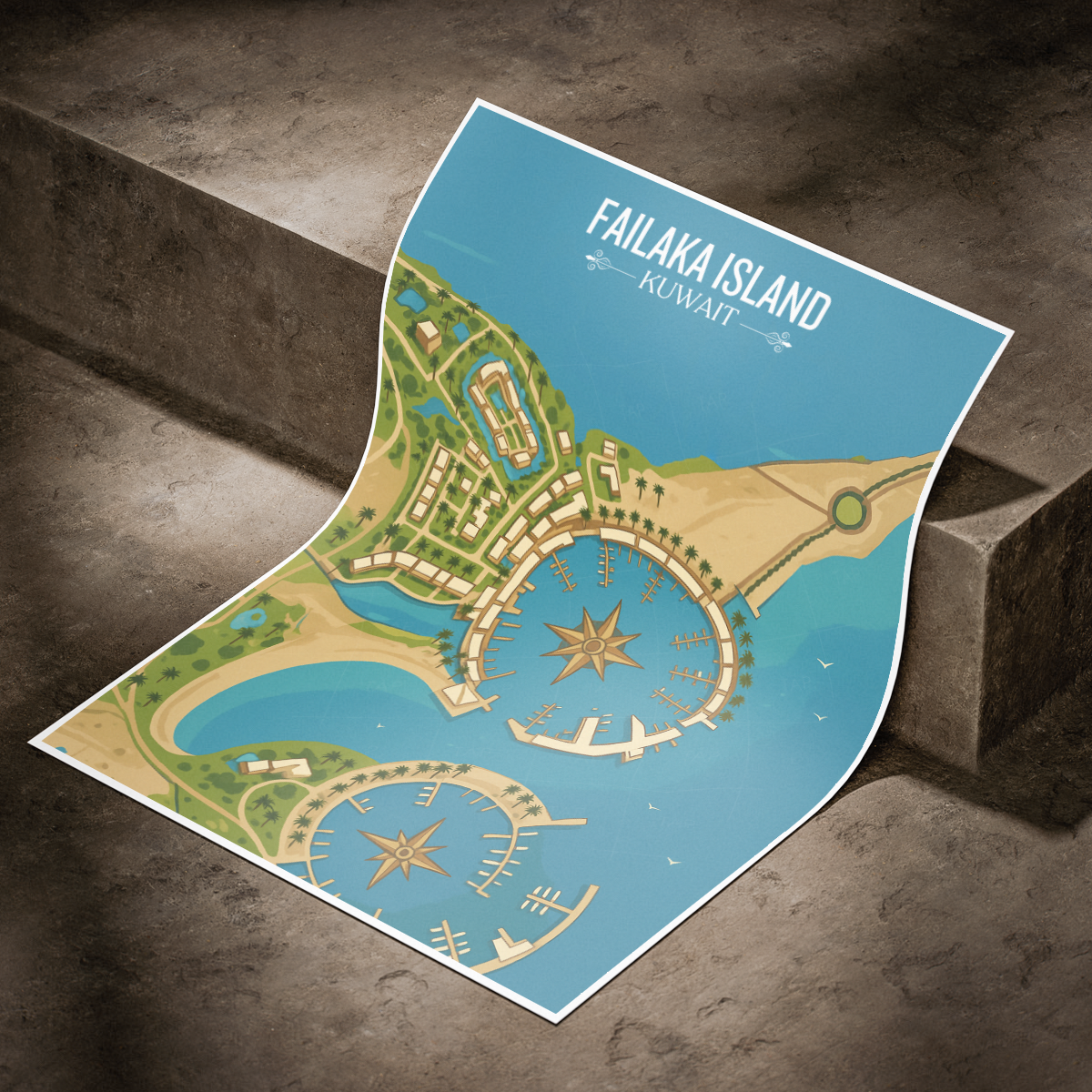 Failaka Island - Kuwait - Travel Art Wall Deco Poster Print - Art Print - Travel Art Poster