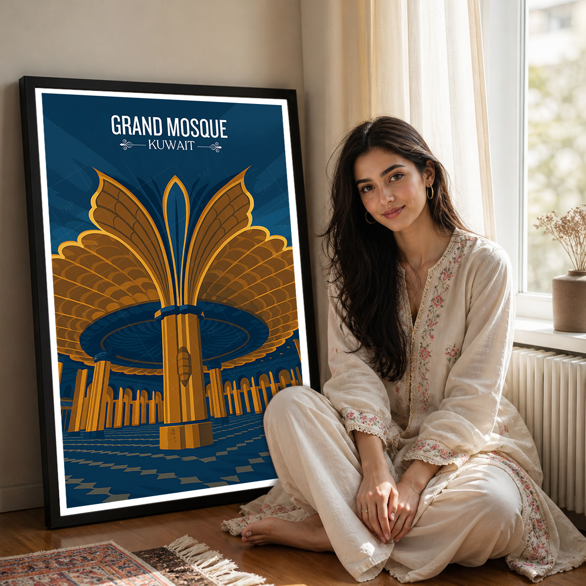 Grand Mosque - Kuwait - Travel Art Wall Deco Poster Print - Art Print - Travel Art Poster